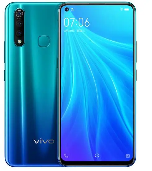 4G 64G blue Мобильный телефон vivo Z5x, 6 ГБ, 64 ГБ, четыре ядра, 6,53 дюймов, Snapdragon 710, 16 МП, двойная камера, 5000 мАч, аккумулятор, сканер отпечатков пальцев, смартфон - Цвет: 4G 64G blue