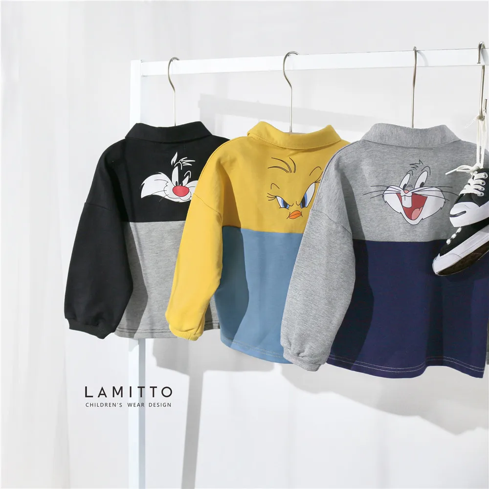 Детская футболка Tonytaobaby повседневная Универсальная с мультяшным рисунком для