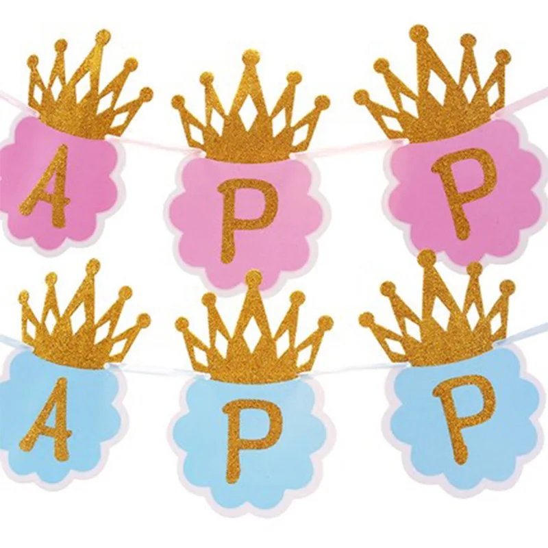 Набор С Днем Рождения буквенные баннеры в форме принца принцессы для вечеринки