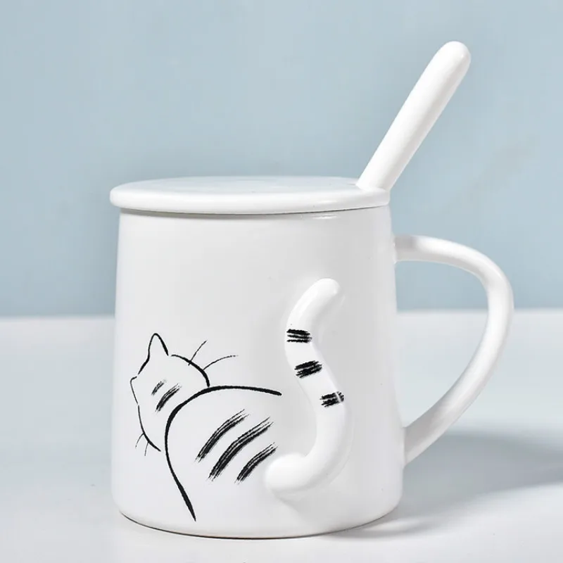Креативная керамическая молочная чашка с котом милая личность уникальные
