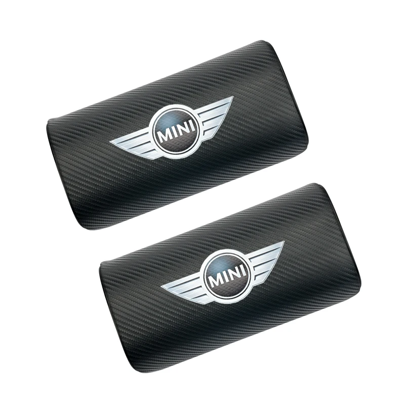 2 шт. Авто углеродное волокно Логотип Подголовник Автомобиля искусственная