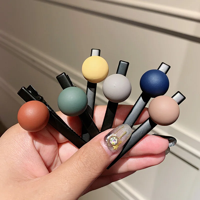 Женские и женские элегантные разноцветные заколки для волос с шариками черные