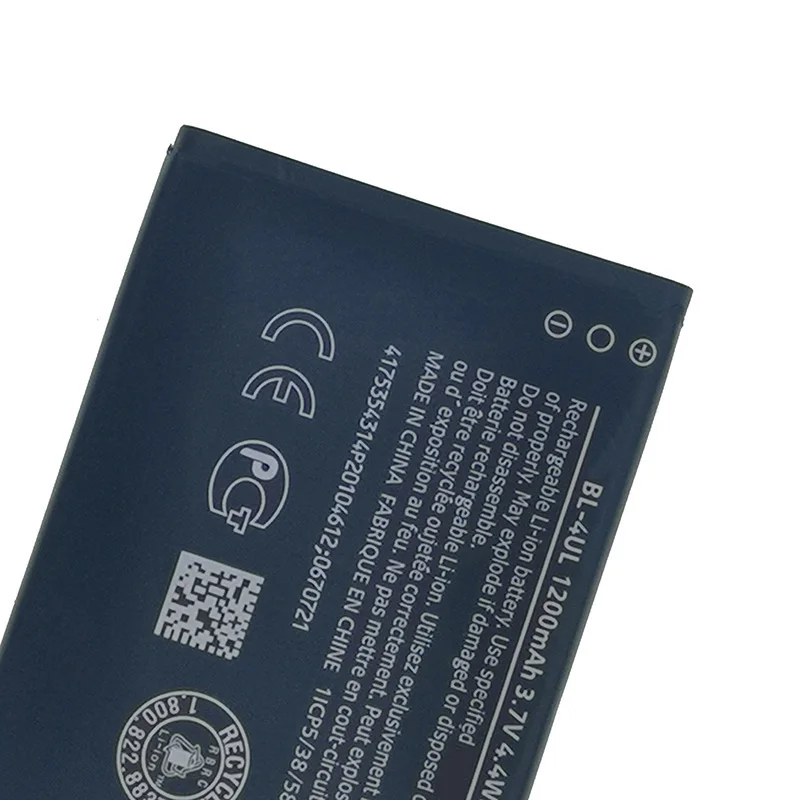 100% Оригинальная Аккумуляторная батарея 1200 мАч для Nokia Asha 225 BL-4UL 1012 1126 TA-1172