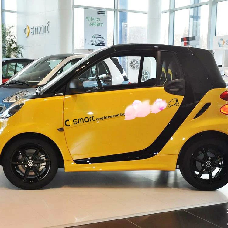 Black Yellow Автомобильные аксессуары Smart Engineered от боковой двери и линии талии стикер и наклейка украшение всего тела для Smart Fortwo - Название цвета: Black Yellow