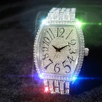 missfox weird arabic numerals watches for man tonneau shape dial mens quartz watch luxurious stainless steel wristwatches men