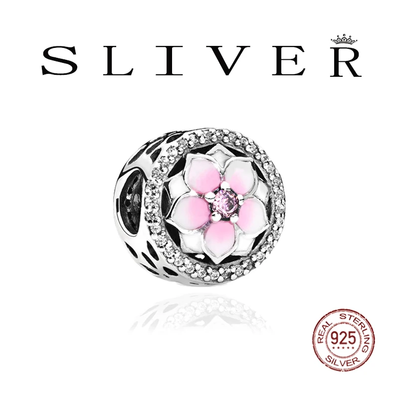 

New 925 Sterling Silver Sparkling Color Charm Fine Beads Fit Original Pandora Sliver Bracelet For Women Jewelry Making