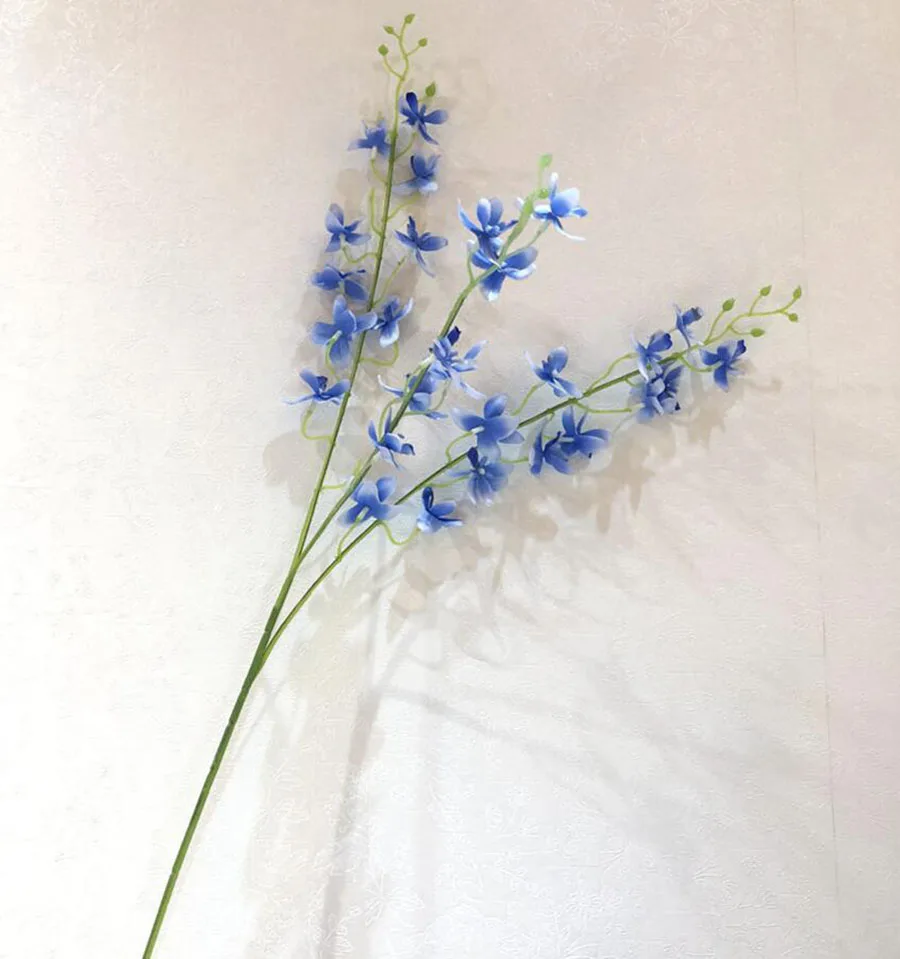 

60pcs White/Pink/Red/Purple/Blue/Green/Yellow Silk Artificial Cattleya Bicolor Flower Wedding Home Office Hotel Venue Decoration