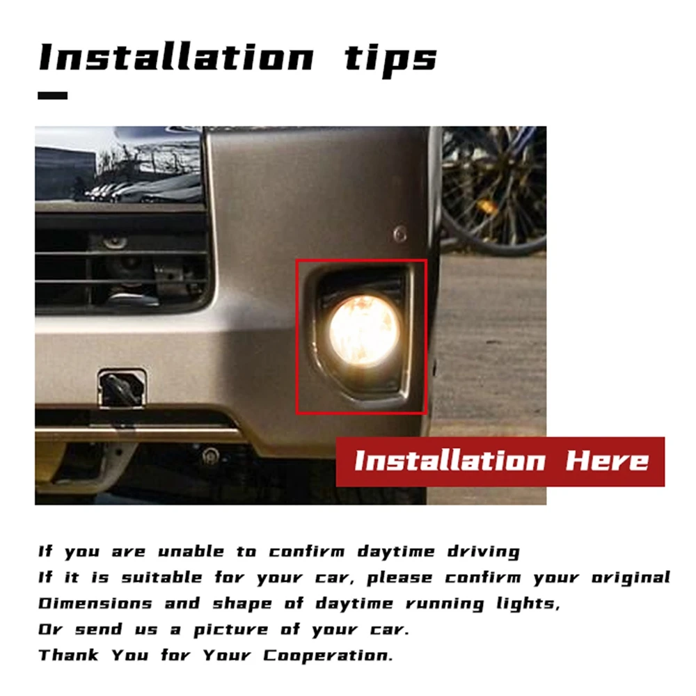 

2pcs Daytime Running Lights Set Waterproof Fog Lamp LED Turn Signal Light Kit for Toyota Hiace 2014-2018 Car Accessories