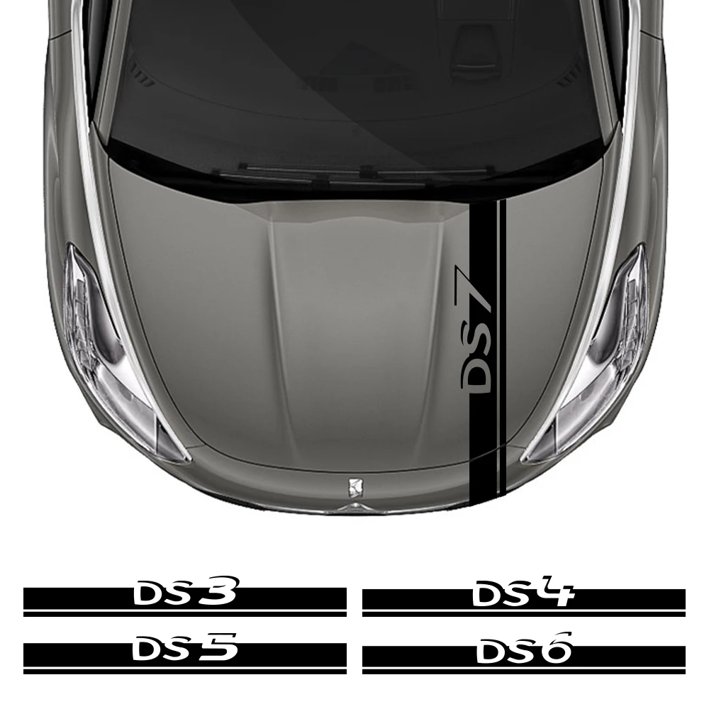 

Наклейка на капот автомобиля для Citroen DS3 Cabrio DS4 DS5 Prestige 5LS DS6 DS7 авто аксессуары длинная полоса капота виниловая пленка наклейка