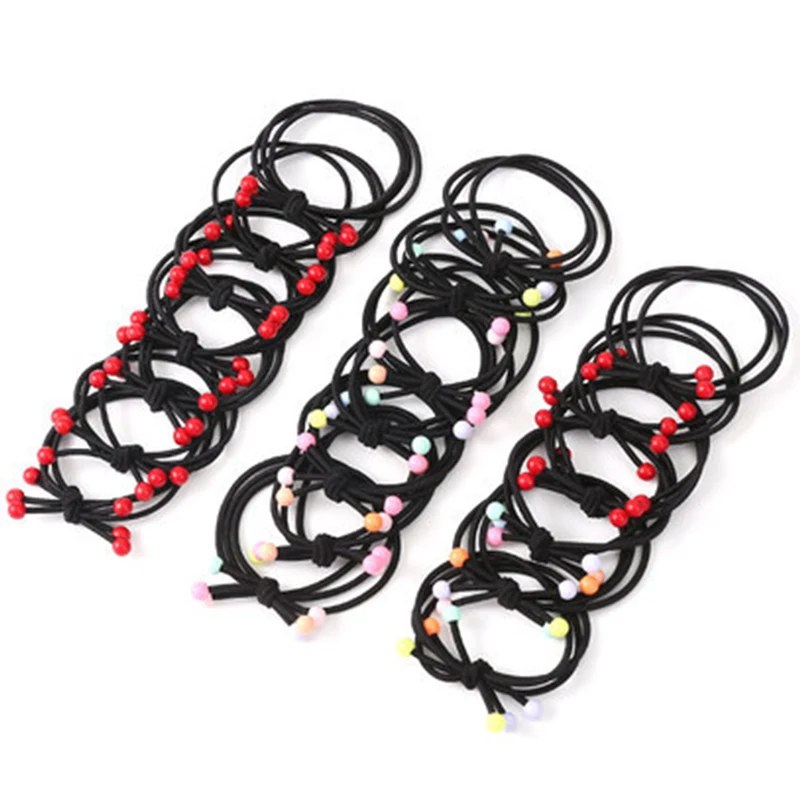 20 шт./компл. женские украшения для волос разноцветный бисер эластичное оголовье