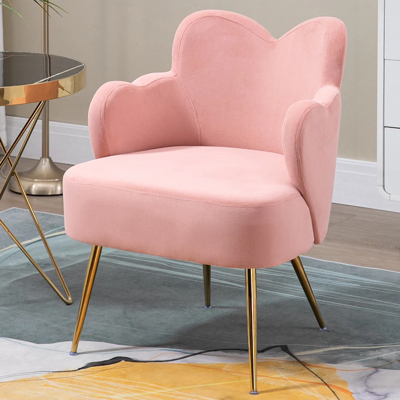 

Nordic Single Sofa Luxury Love Shape Design INS Velvet Armchair Living Room Furniture Soft Small Sofa Balcony relax Cafe chair