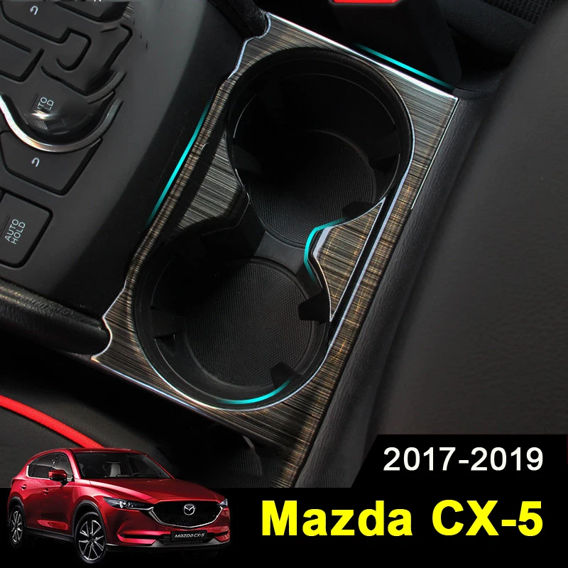 

Stainless Steel Car Rear Seat Water Cup Holder Coffee Bottle Placement Covers Trim For Mazda CX-5 CX5 2017 2018 2019 Acce