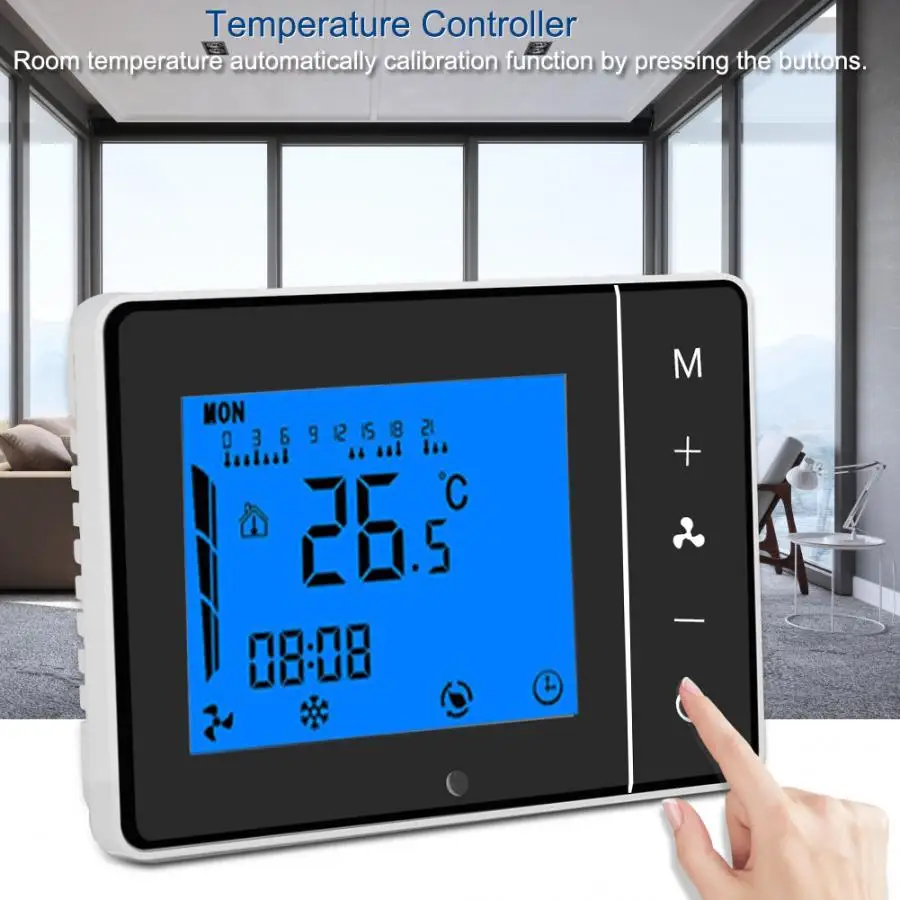 

LCD Display Central Air Conditioner Temperature Controller Cooling Heating Thermostat Central Air Conditioner