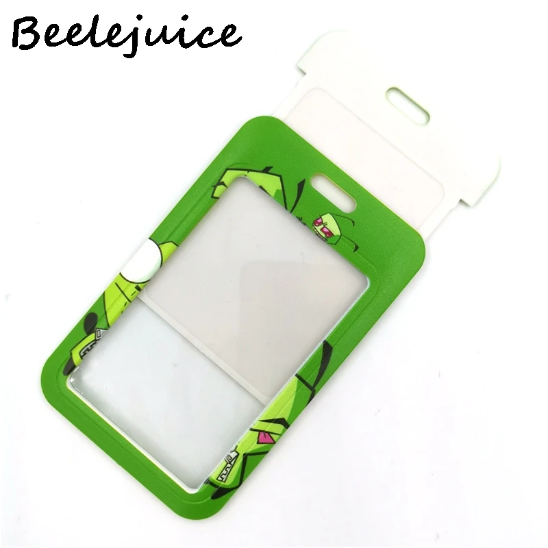 

Invader Zim Funny Women Men Credit Card ID Holder Bag Student Women Travel Card Cover Badge Car Keychain Gifts Accessories