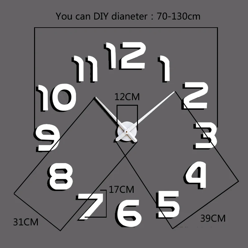Современный Дизайн Акриловые 3D бескаркасные настенные часы Horloge бесшумные