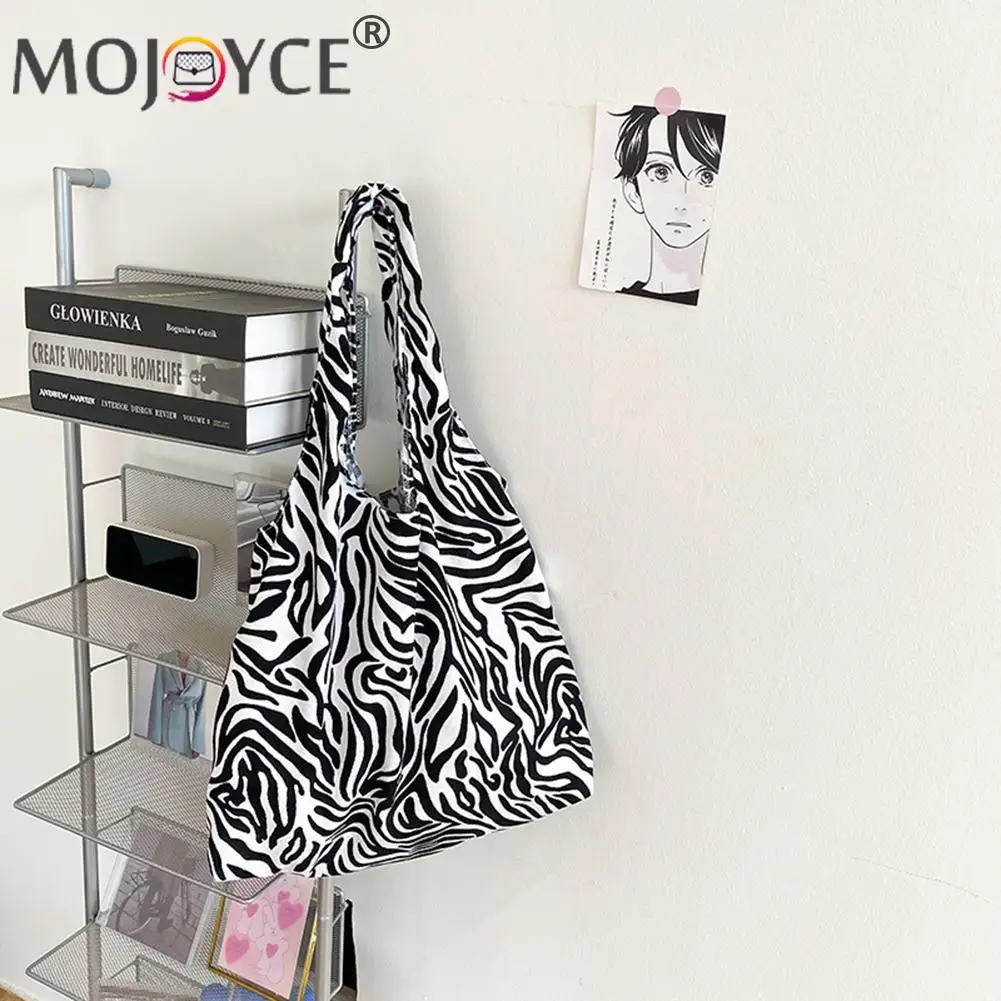 

Женская модная сумка-тоут через плечо с леопардовым принтом зебры, портативная дорожная вместительная нейлоновая сумка для покупок