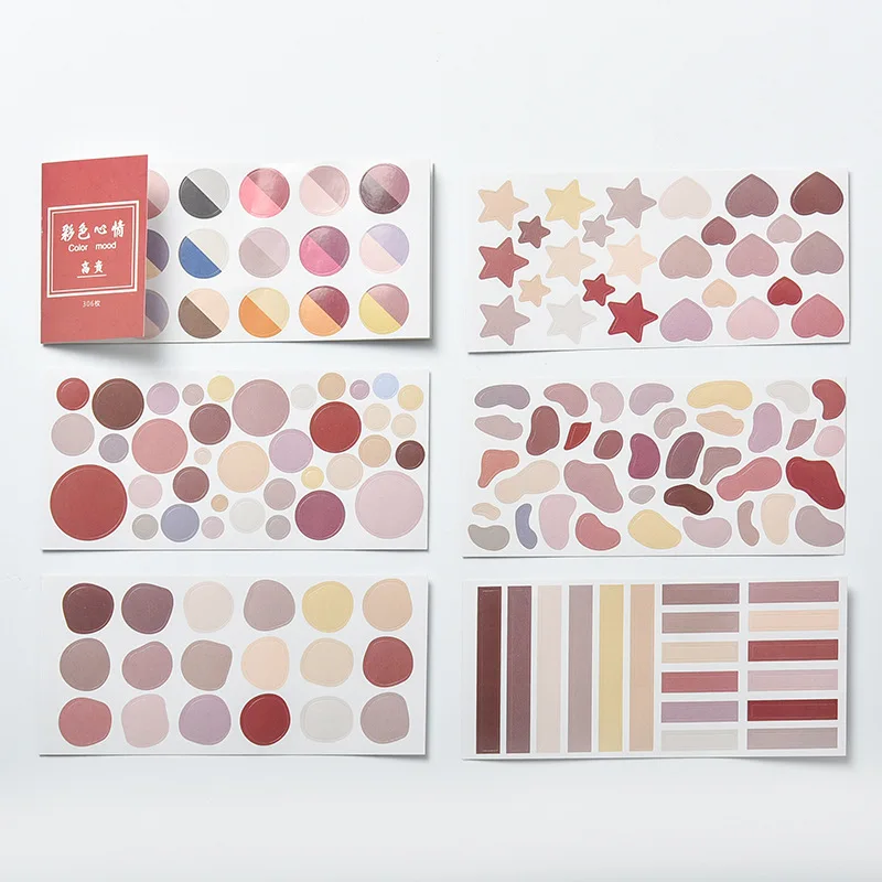 

12 Pcs/Pack Kawaii Round Square Stickers Scrapbook Diary Photo Album Sticker Scrapbook Decoration Cute Stationery Sealing Label