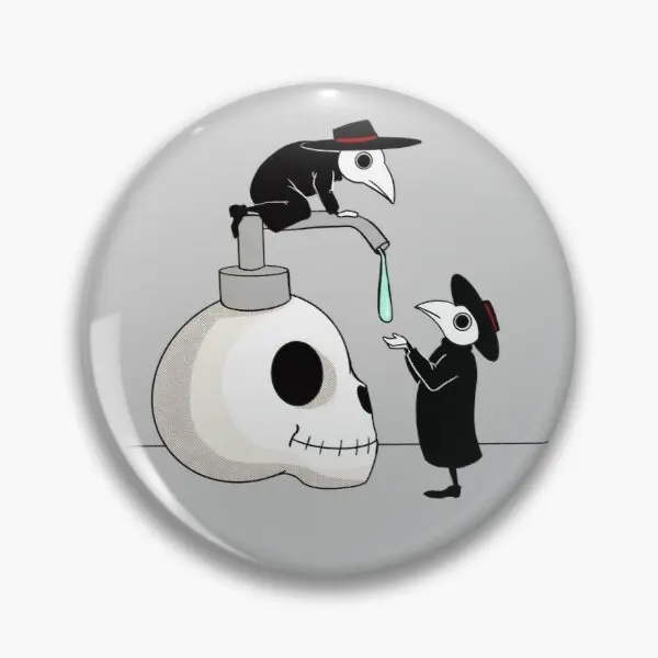 

Wash Your Hands Plague Doctors Customizable Soft Button Pin Decor Hat Cute Women Funny Clothes Brooch Cartoon Jewelry Metal