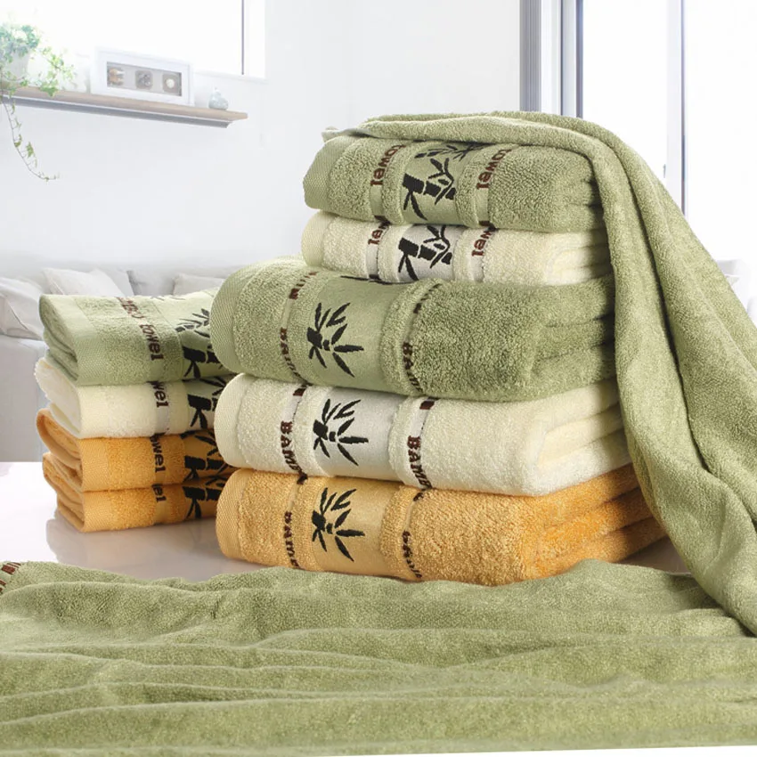 

Комплект полотенец из бамбукового волокна, домашнее банное полотенце для взрослых, полотенце для лица, толстое Впитывающее роскошное полотенце для ванной комнаты, полотенце для пляжа