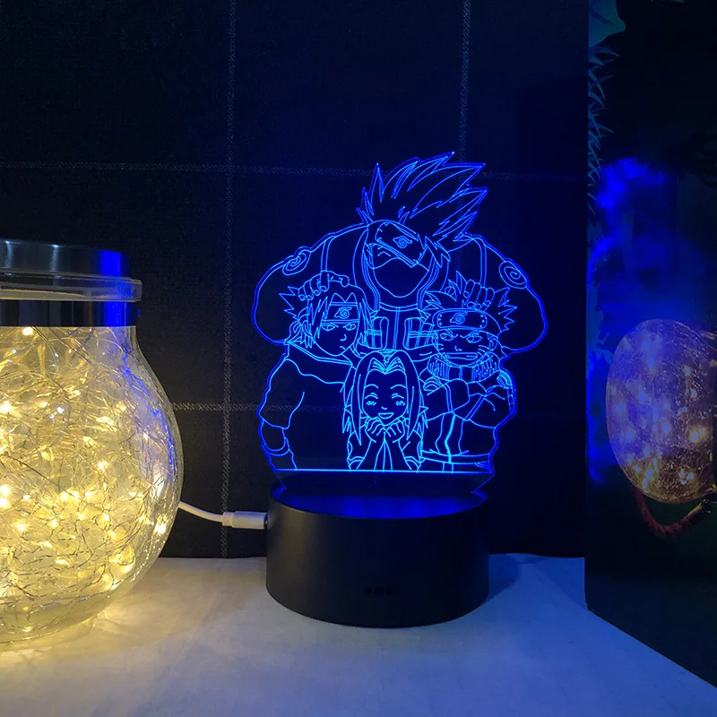 Светодиодный ночсветильник TAKARA TOMY Naruto 3d третий отряд Какаси Саске Наруто Сакура