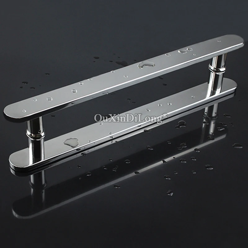 

Brand New 1Pair Stainless Steel Frameless Shower Sliding Door Handles Home Office KTV Glass Door Push Pull Handles Chromed