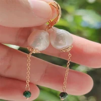elegant natural jadeite pearl earrings ping buckle 18kgp cultured lucky carnival freshwater fools day thanksgiving diy