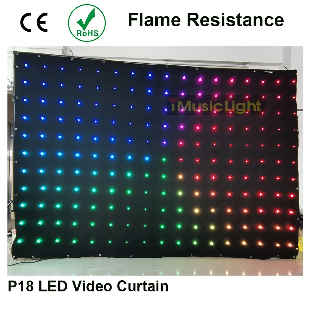 P18 2 м* 3M RGB светодиодный видеозанавес DMX контроллер с 80 анимационных программ для DJ свадебных фонов светодиодный тканевый