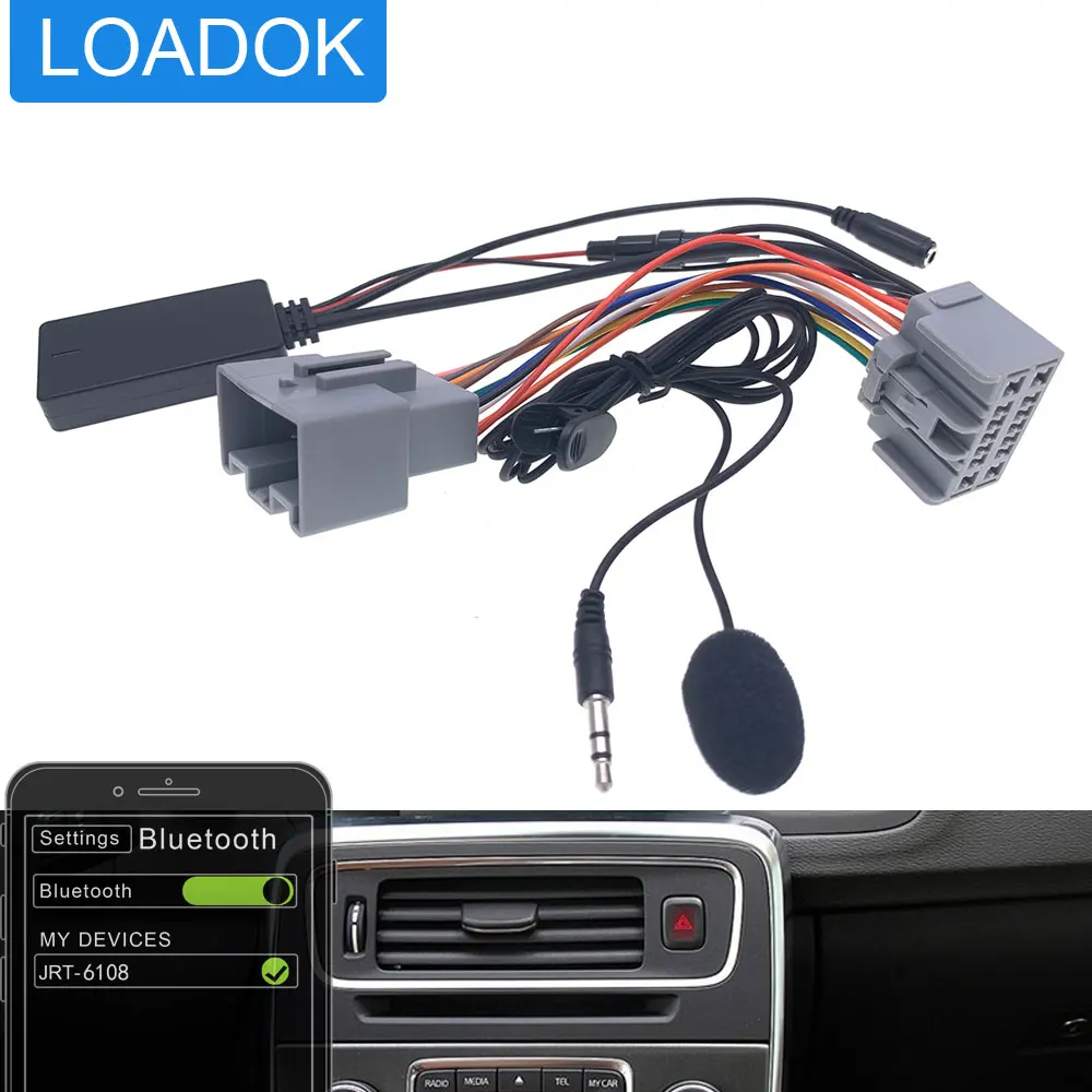 Автомобильный Bluetooth беспроводной телефонный звонок громкой связи AUX вход Адаптер для VOlVO C30 S40 V40 V50 S60 S70 C70 V70 XC70 S80 XC90 с микрофоном