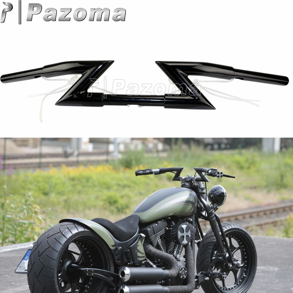 

Black Motorcycle 1" Z-Bar Handlebar Drag Steel Handle Bar for Harley Softail Dyna Sportster XL Cafe Racer Bobber Chopper XS650