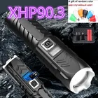 2021 XHP90 тактический флэш-светильник высокой мощности флэш-светильник USB Перезаряжаемый зум-фонарь водонепроницаемый светильник для кемпинга на открытом воздухе Lanterna