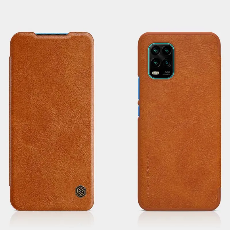 

For Xiaomi Mi 10 Lite 5G Case Nillkin Qin Luxury Vintage PU Leather Flip Case with Card Slot for Mi 10 Youth 5G Case