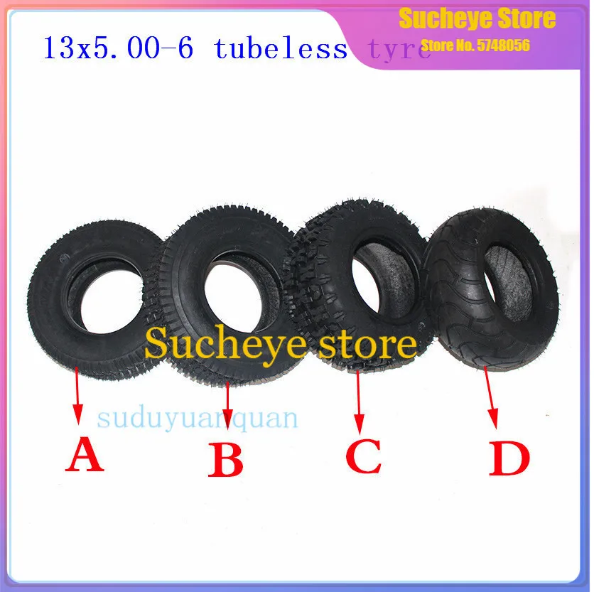 

Four Options Good quality 13x5.00-6 '' Vacuum Tire Tubeless Tyre for ATV QUAD Buggy Mower Go-kart Buggy Electric scooter wheel
