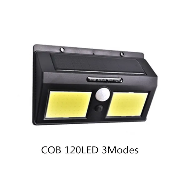 COB 120led 3 modes Солнечная лампа светодиодный настенный солнечный светильник Открытый охранный светильник ing Ночной светильник с датчиком движения детектор для сада задняя дверь шаг - Испускаемый цвет: COB 120led 3 modes
