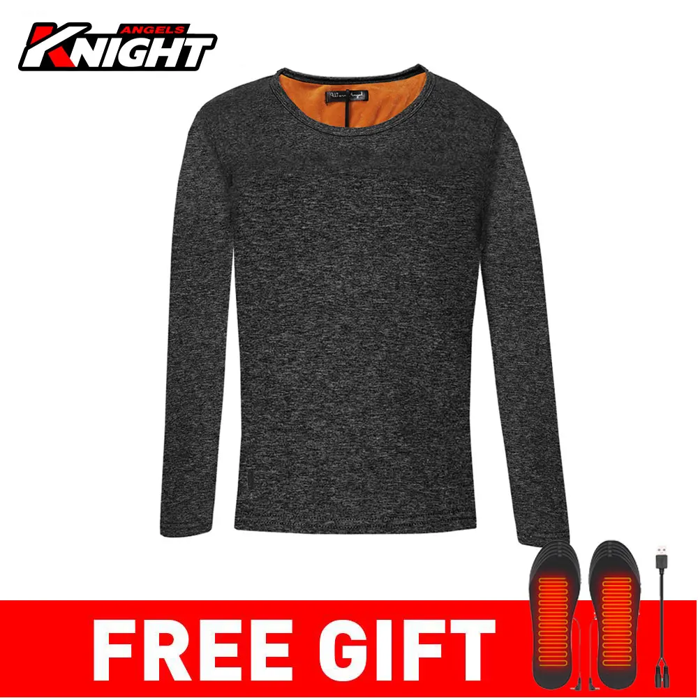 

HEROBIKER Motorcycle Heated Jacket Suit Winter Men Motorbike Heating Jacket Electric USB Heating Thermal Underwear Set Shirt