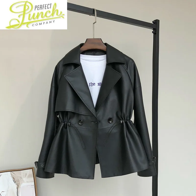 Sheepskin Real Leather Jacket Coats and Jackets Women Short Spring Autumn 2021 Green Chaqueta Cuero Mujer 921 Pph489