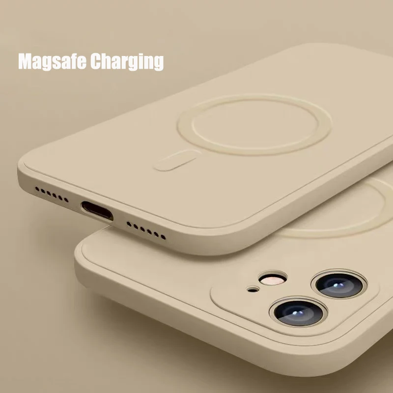 Новинка 2021 Магнитный квадратный жидкий силиконовый чехол для IPhone 13 12 11 Pro Max Mini X Xs