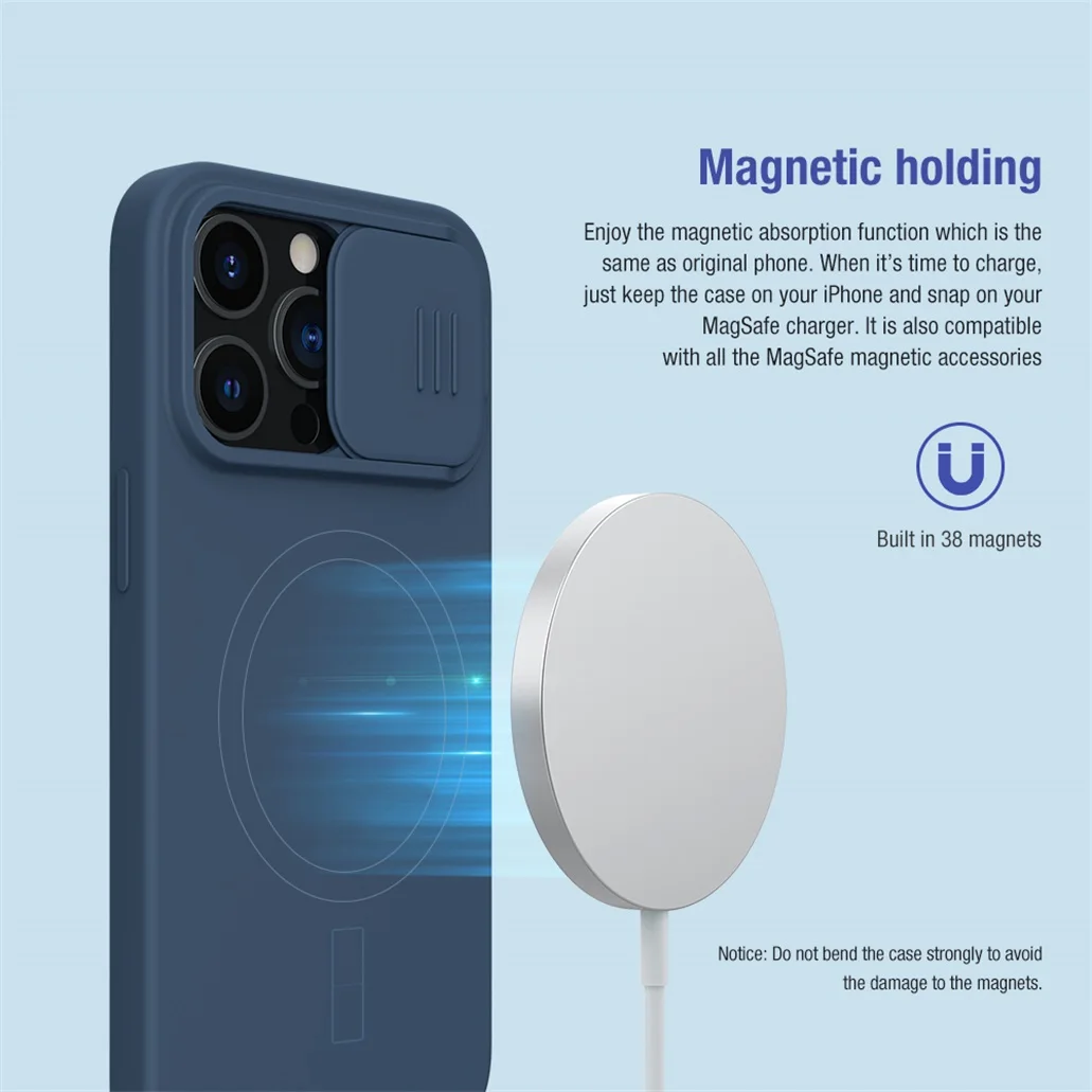 Силиконовый чехол для iPhone 13 Pro / Max NILLKIN с функцией беспроводной зарядки | Мобильные