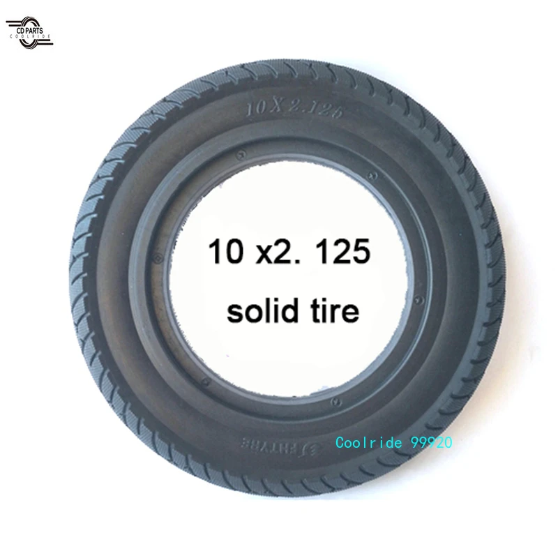 

10 Inch Electric Scooter Tire 10x2 (54-152) Disc Brake Outer Tire 10x2.0 Solid Tire with Aluminum Alloy Hub Bearing 10 / 12mm