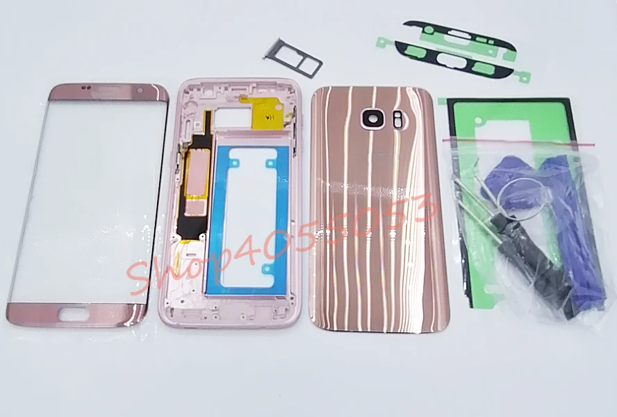 Для Samsung Galaxy S7 edge G935 G935F полноразмерный Корпус задняя крышка передняя стеклянная