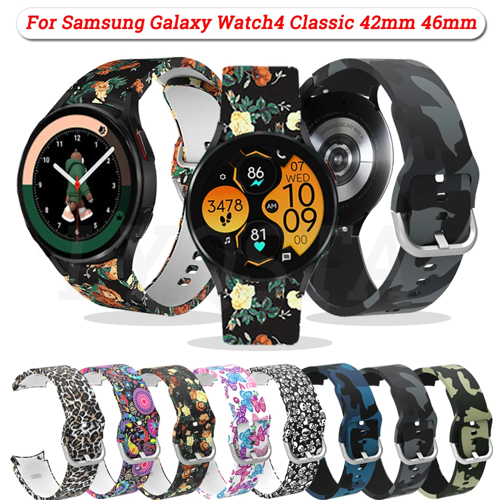 

20mm Strap For Samsung Galaxy Watch 4 40 44mm Watchband Sport Wrist Bracelet Galaxy Watch4 Classic 42mm 46mm Silicone Accessory