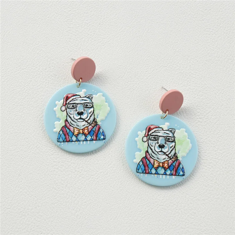 Женские акриловые серьги-подвески AOMU красные синие прозрачные круглые серьги в