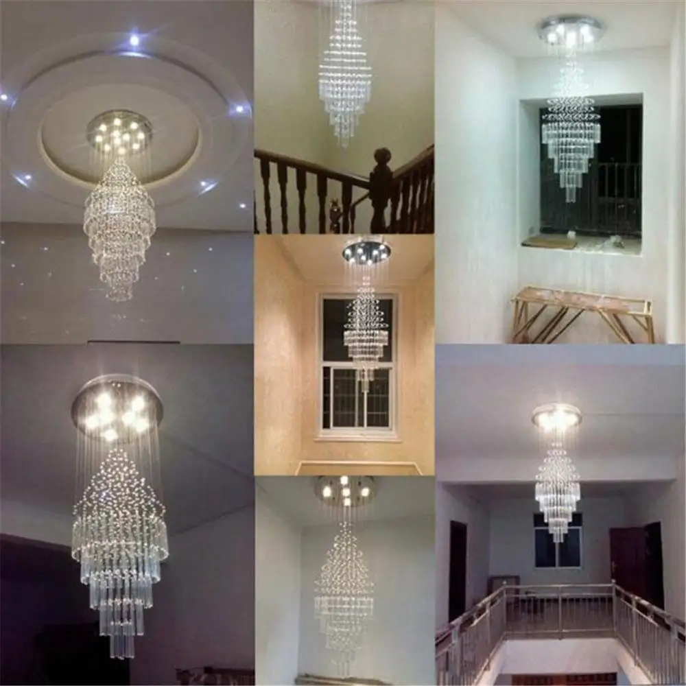 Современная хрустальная люстра с каплями дождя K9 светодиодный светильник для