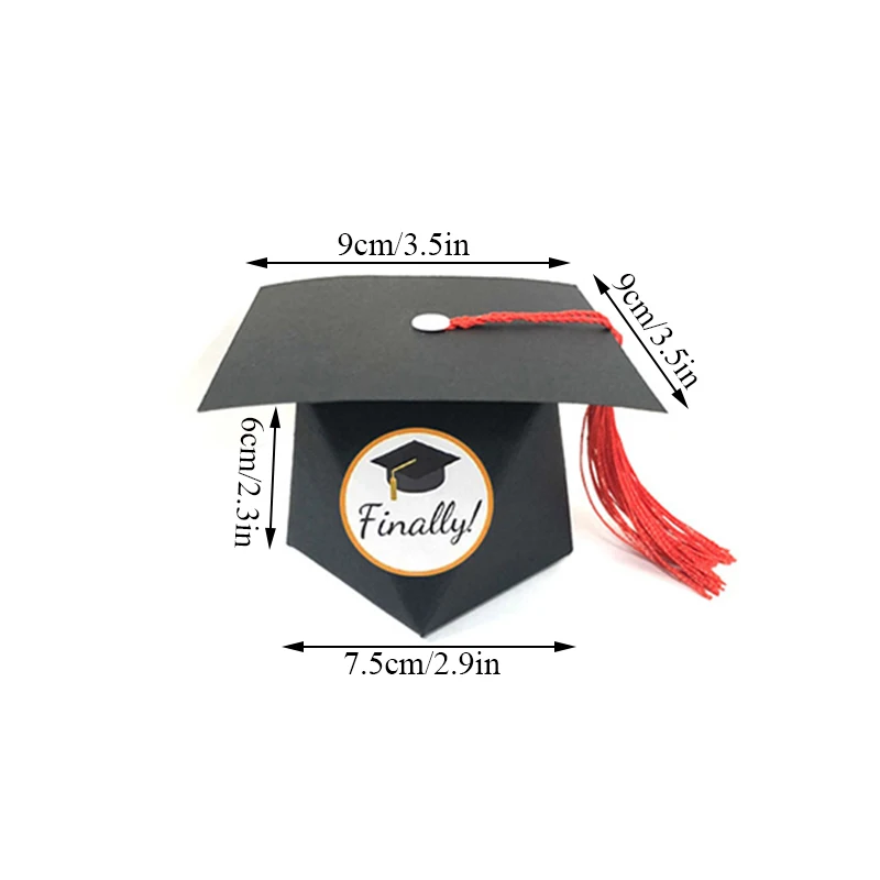 

12pcs/set Empty Gift Boxes Graduation Party Candy Chocolate Biscuits Cases Congrats Grad Tassels Case for Graduation Supplies