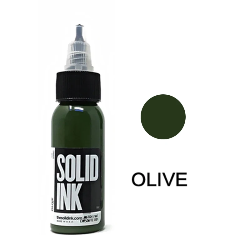 Olive Чистый, набор чернил для татуажа, пигмент, профессиональное пигмент краска для тату pigmentos тату краска tinta para labios хна для тату цвет tinta para tatuar - Цвет: Olive