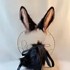 Повязка на голову для косплея, черный кролик, аниме, чудовище, хвост, волчье ухо, кошачьи уши, лиса