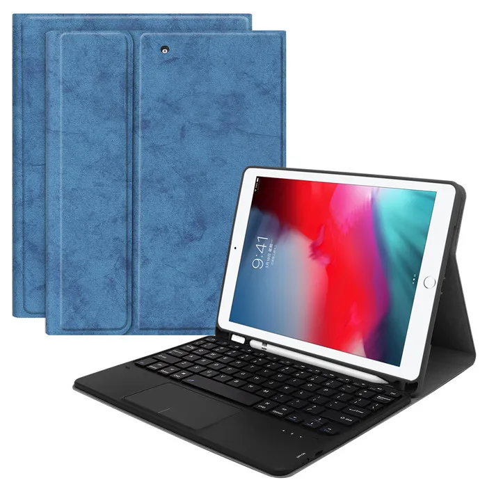 1058T-blue touchpad Keyboard Stand Case for iPad Air 3 10.5 Pro 10.5 10.5 inch Cover With Pencil holder funda touchpad Keyboard - Цвет: 1058T-blue
