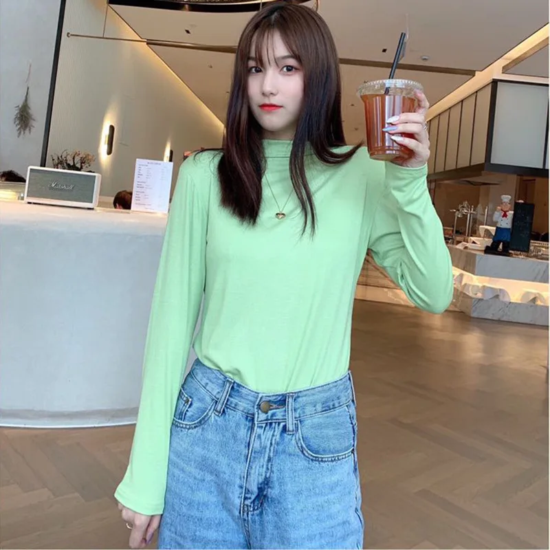

Winter Long Sleeve T shirt Women Tops Tshirt Women T-shirt O-neck Loose White
