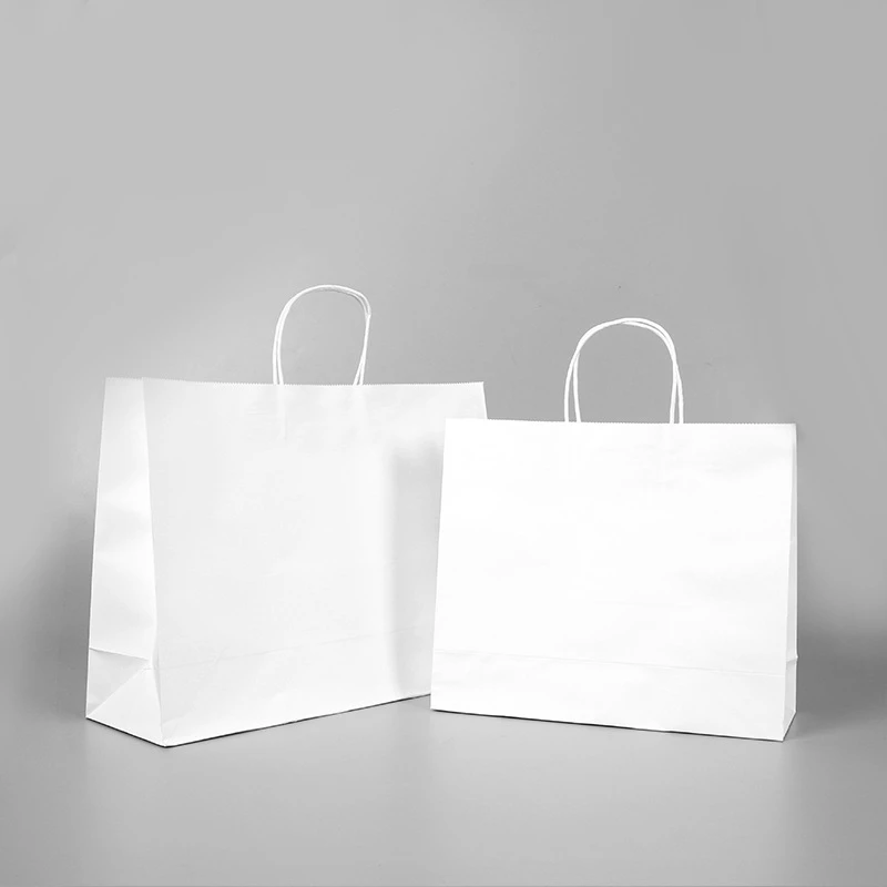 10 шт./лот подарочные пакеты с ручками многофункциональные белые бумажные 3