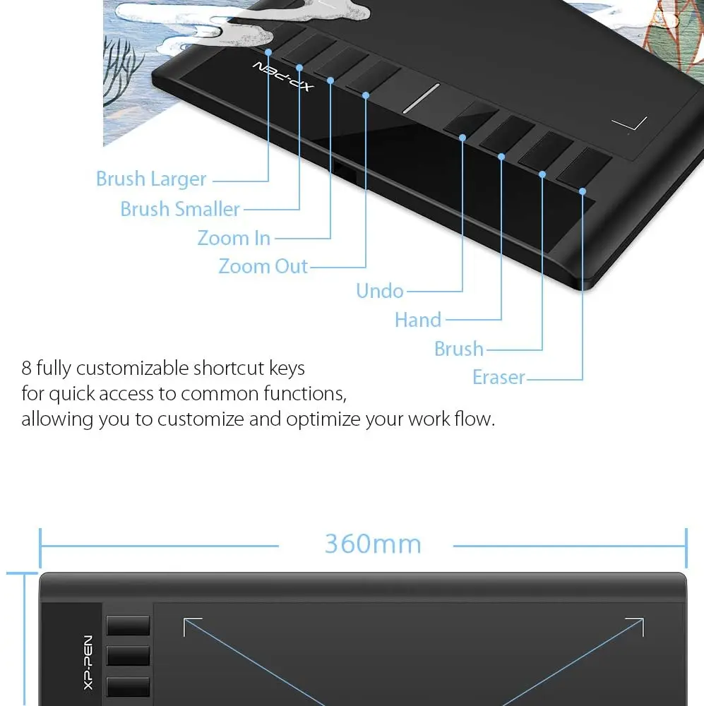 XP PEN Star03 V2 рисунок графический планшет с 8 горячих клавиш Батарея без ручек 10x6