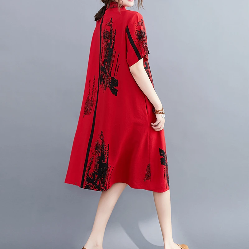 Женская длинная рубашка Max LuLu льняная блузка большого размера с принтом в